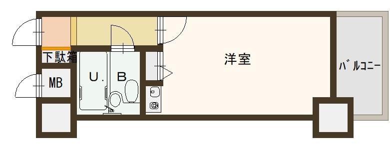 ニューブ神戸(ワンルーム/2階)の間取り写真
