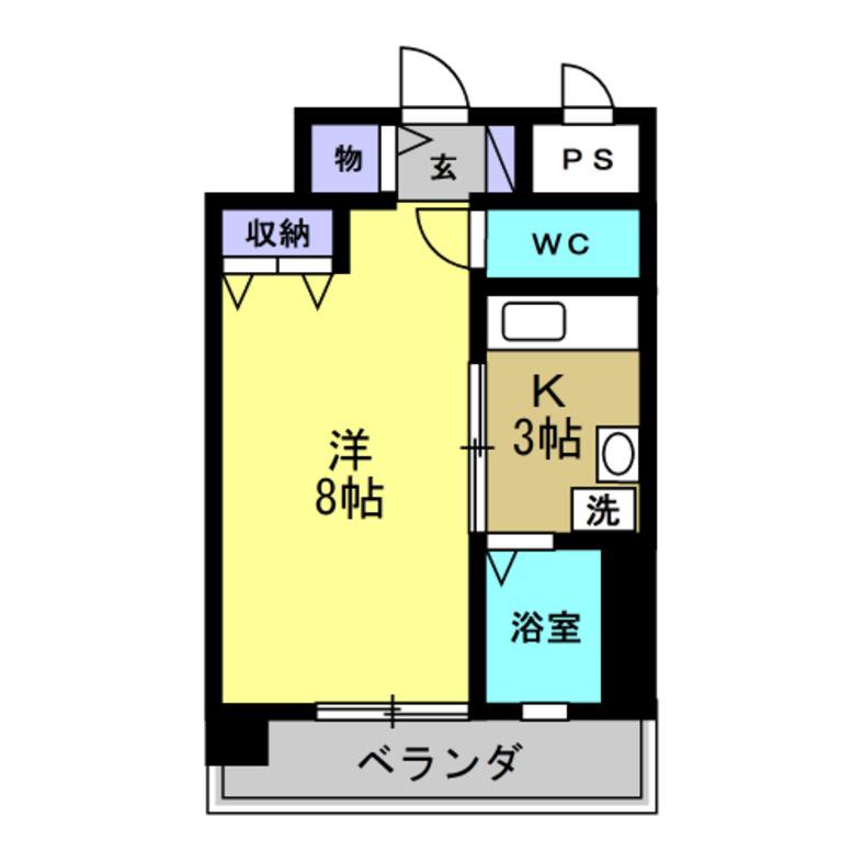 ソアレ・とこなめ(1K/5階)の間取り写真