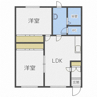 4条ハイツ(2LDK/2階)の間取り写真