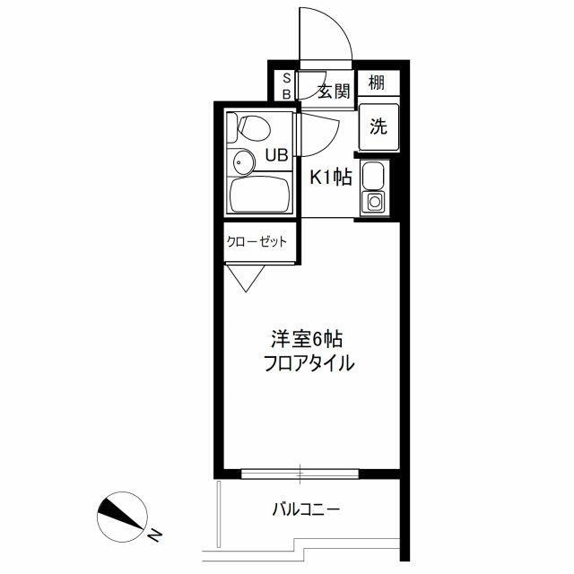 ジョイフル池上第2(1K/4階)の間取り写真