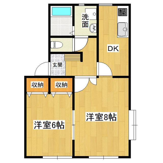 観音台ハイツC棟(2DK/1階)の間取り写真