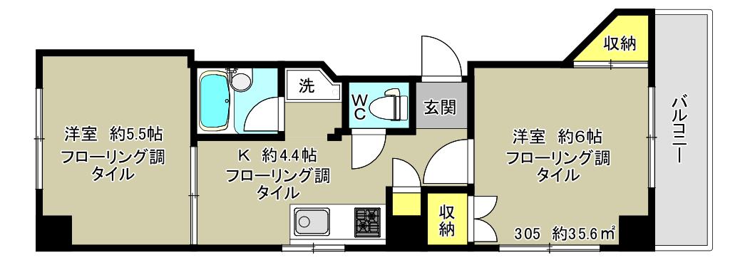 レグルス荻窪(2K/4階)の間取り写真