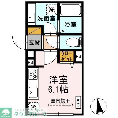 松波事務所併用共同(ワンルーム/1階)の間取り写真