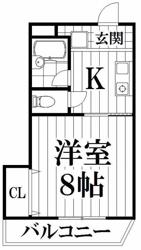 アテネI(1K/3階)の間取り写真