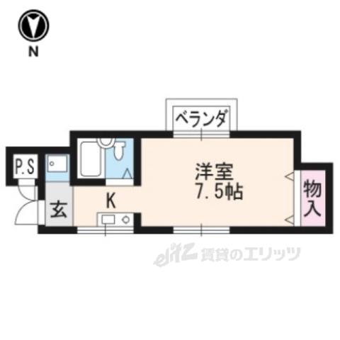 パンプキンハウス(1K/2階)の間取り写真