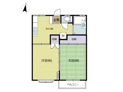 サンクス泉 サービス(2K/2階)の間取り写真