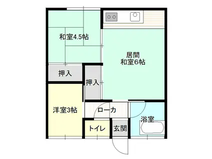 青葉アパート(2DK/2階)の間取り写真