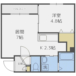 ZUCCA(1LDK/4階)の間取り写真