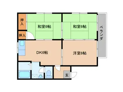 エクシード城島(3DK/1階)の間取り写真