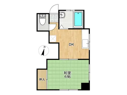 江口ビル(1DK/4階)の間取り写真