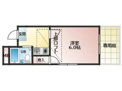 HOLY CITYII(1K/1階)の間取り写真