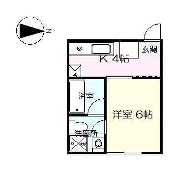 ブランミュール(1K/2階)の間取り写真