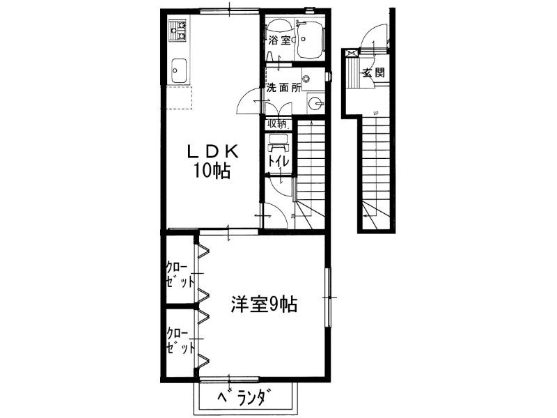 エスペランサ広野1号地(1LDK/2階)の間取り写真