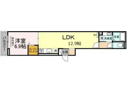 セジュール西台 7号棟(1LDK/2階)の間取り写真