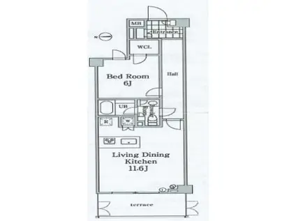 グレイスコート白金(1LDK/1階)の間取り写真