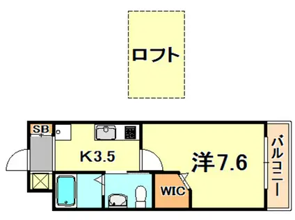 ワコーレヴィアノ須磨関守(1K/2階)の間取り写真