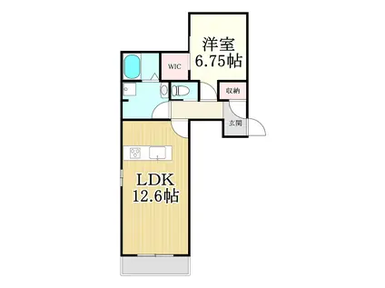 サウス ファウンテン(1LDK/3階)の間取り写真