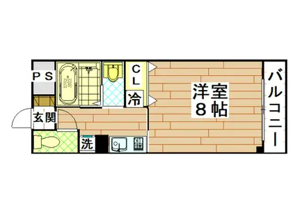 ネモフィラ東大阪(1K/3階)の間取り写真