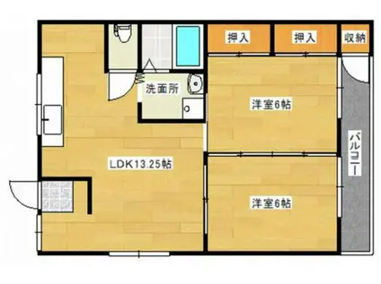 パステルクボ12(2LDK/3階)の間取り写真