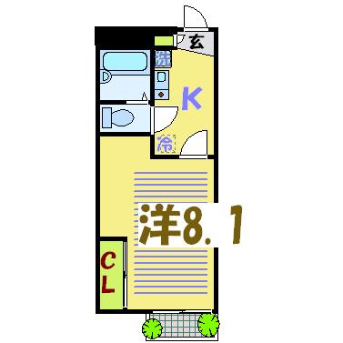 第一アベリア(1K/1階)の間取り写真