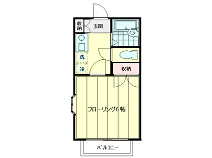 第2小金井サニーハイツ(1K/1階)の間取り写真