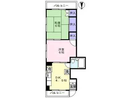 桃林ハイツ(2DK/3階)の間取り写真