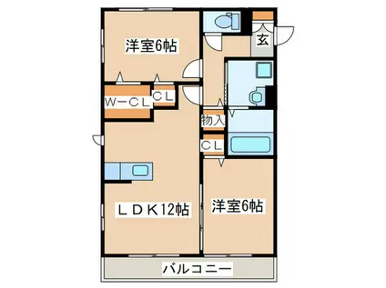 セジュール・オッツ(2LDK/2階)の間取り写真