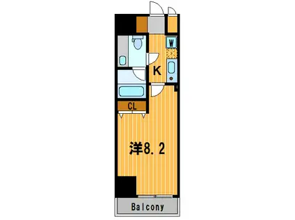 コニファー新子安(1K/8階)の間取り写真