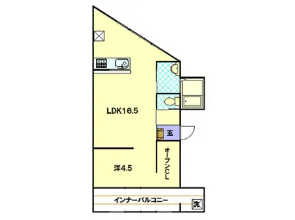 三和ビル(1SLDK/2階)の間取り写真