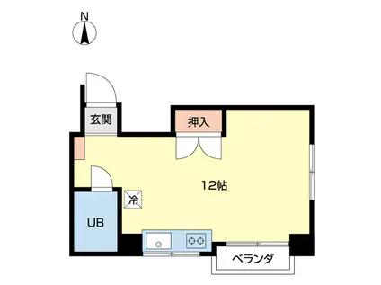 信興ハイツ旭町(ワンルーム/3階)の間取り写真