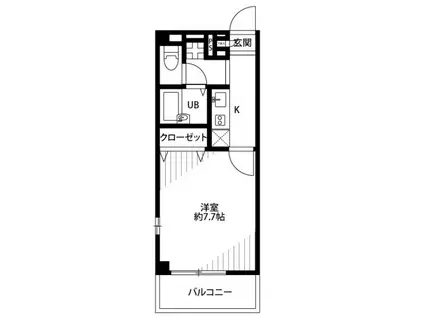 アンプルールフェール平山(1K/2階)の間取り写真