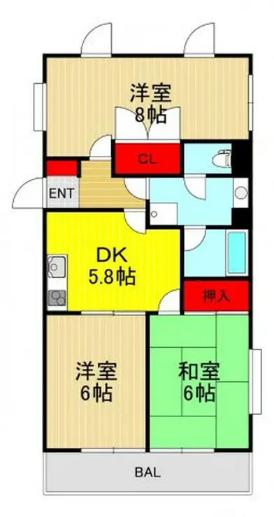 第二錦生コーポ 5階階 間取り