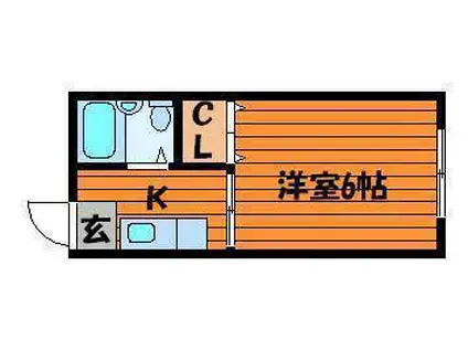 エフシリーズ日ノ出A(1K/1階)の間取り写真