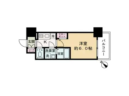 エスリード福島グレイス(1K/8階)の間取り写真