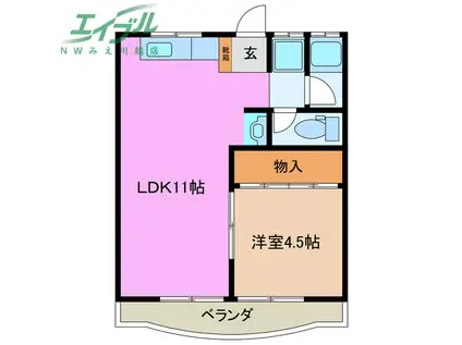 陽和コーポ(1LDK/1階)の間取り写真