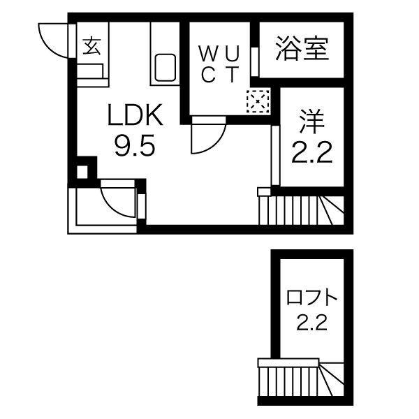 REX新栄(1SLDK/2階)の間取り写真