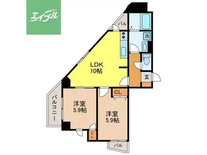 L・FLORE CENTER STAGE(2LDK/8階)の間取り写真