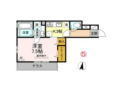 メゾン・ド・クゥイン ディチ・ホウェール(1K/3階)の間取り写真