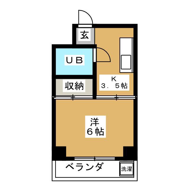 グリーンコーポ(1K/3階)の間取り写真