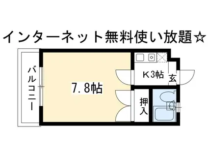 TWINI(1K/1階)の間取り写真