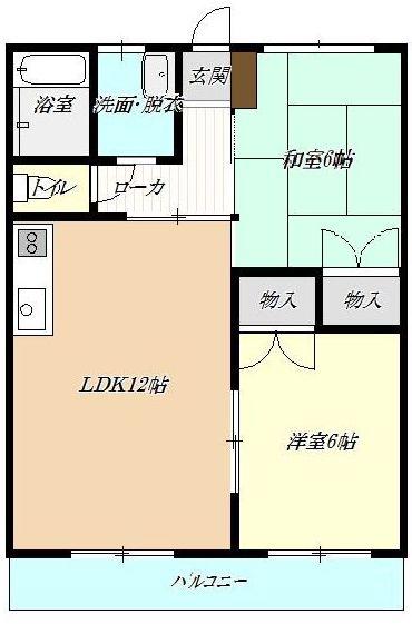 深沢ハイツ(2LDK/1階)の間取り写真