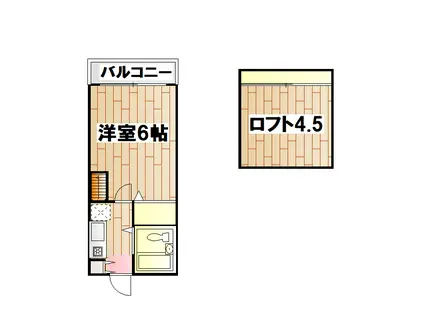 コーポアップル(1K/1階)の間取り写真