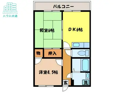 ビーハイブマンション(2DK/3階)の間取り写真