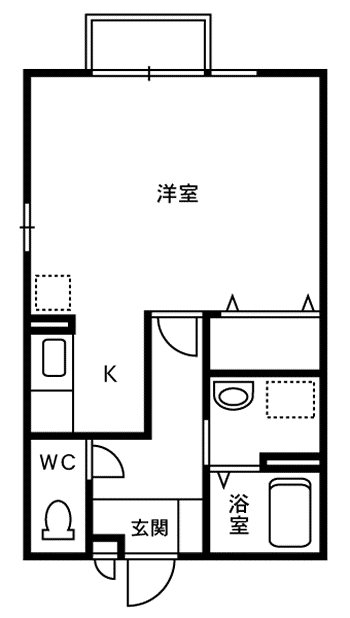 リバーサイド木崎II(1K/2階)の間取り写真