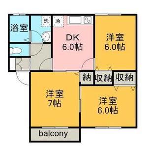 プラセール(3DK/2階)の間取り写真
