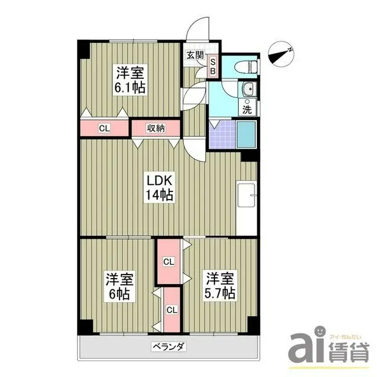 シオミプラザファースト 6階階 間取り