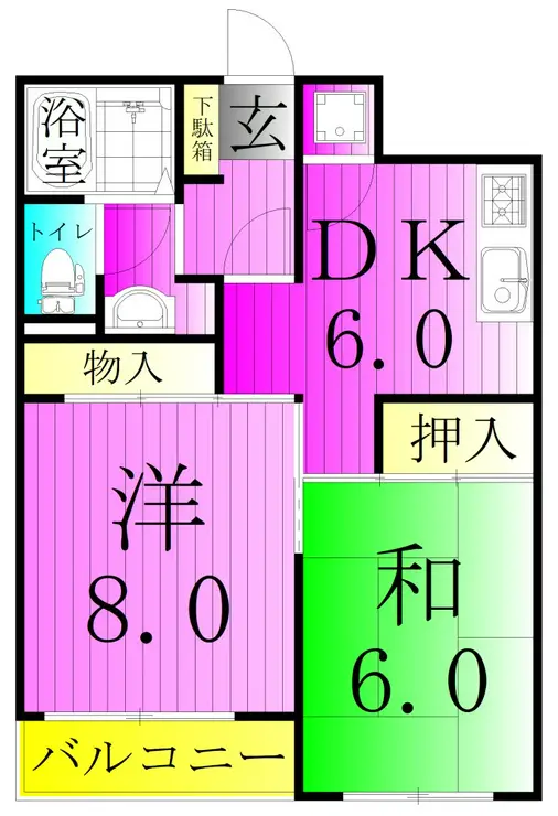 メゾン竹の塚 2階階 間取り