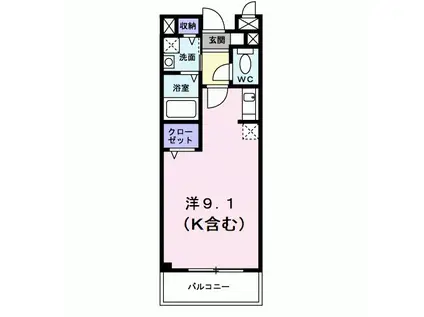 ビューティー藤ノ木(ワンルーム/2階)の間取り写真