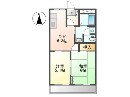 プロニティKANDA(2DK/2階)の間取り写真