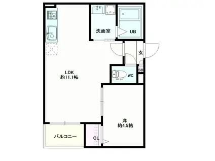 JACK TAKAYOKOSUKAI(1LDK/1階)の間取り写真